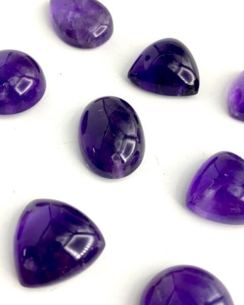 Amethyst Mixed Shape Top Drilled Cabochons Approx 15 - 20mm 3 Piece Pack