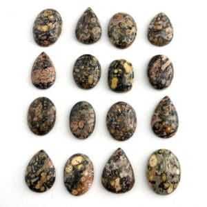Leopard Skin Jasper Mixed Shape Cabochons Approx 20 - 25mm 3 Piece Pack