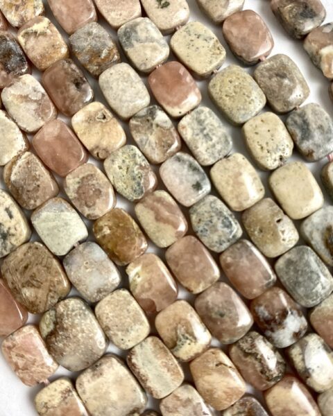 Rhodochrosite Rectangle Beads Approx 8 x 6mm 34cm Strand