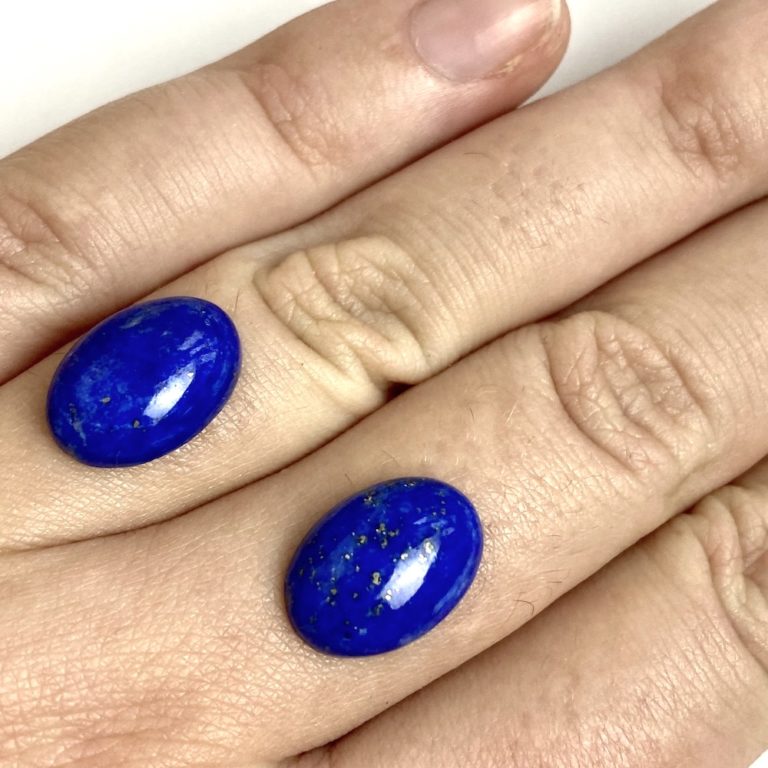 Lapis Lazuli Oval Cabochons Approx 14 x 10mm 2 Piece Pack - Image 4