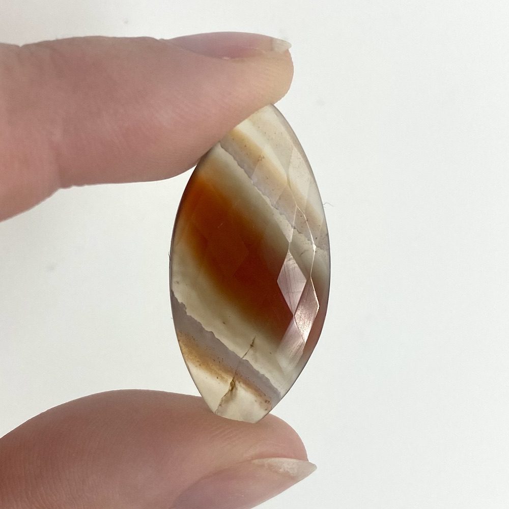 Botswana Agate Checker Cut Mixed Shape Cabochons Approx 20 - 25mm 3 Piece Pack - Image 9