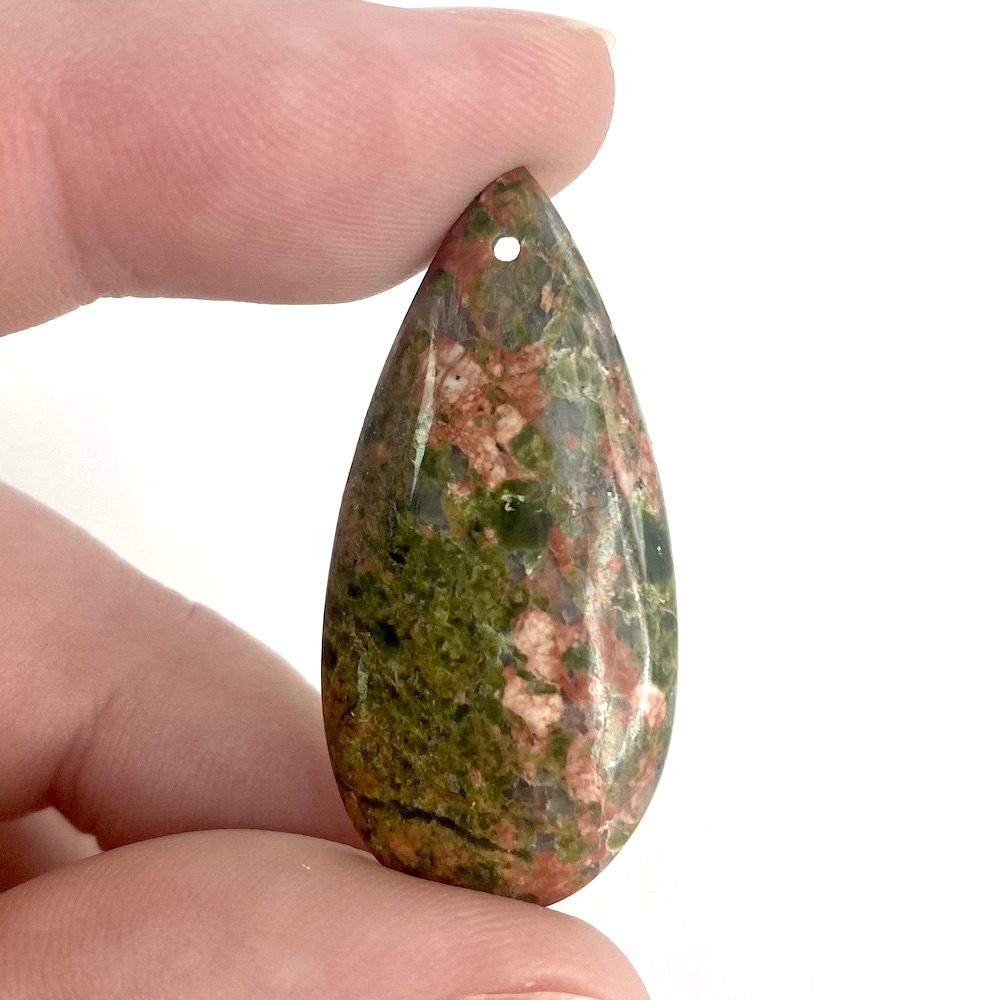 Unakite Mixed Shape Top Drilled Cabochons Approx 25 - 35mm with 0.8mm Drill Hole 2 Piece Pack - Image 3