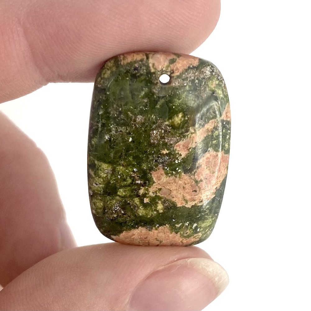 Unakite Mixed Shape Top Drilled Cabochons Approx 25 - 35mm with 0.8mm Drill Hole 2 Piece Pack - Image 5