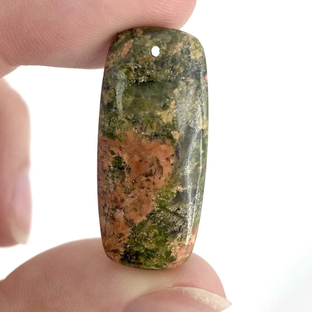 Unakite Mixed Shape Top Drilled Cabochons Approx 25 - 35mm with 0.8mm Drill Hole 2 Piece Pack - Image 4