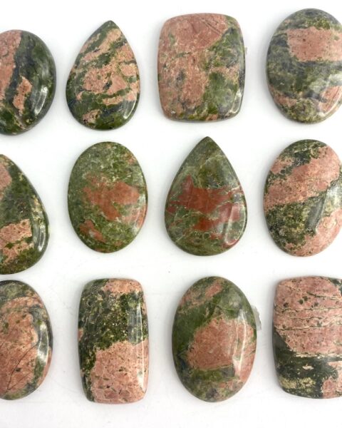 Unakite Mixed Shape Cabochons Approx 25 - 35mm 2 Piece Pack