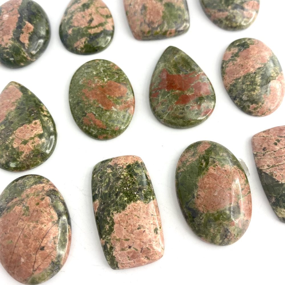 Unakite Mixed Shape Cabochons Approx 25 - 35mm 2 Piece Pack - Image 2
