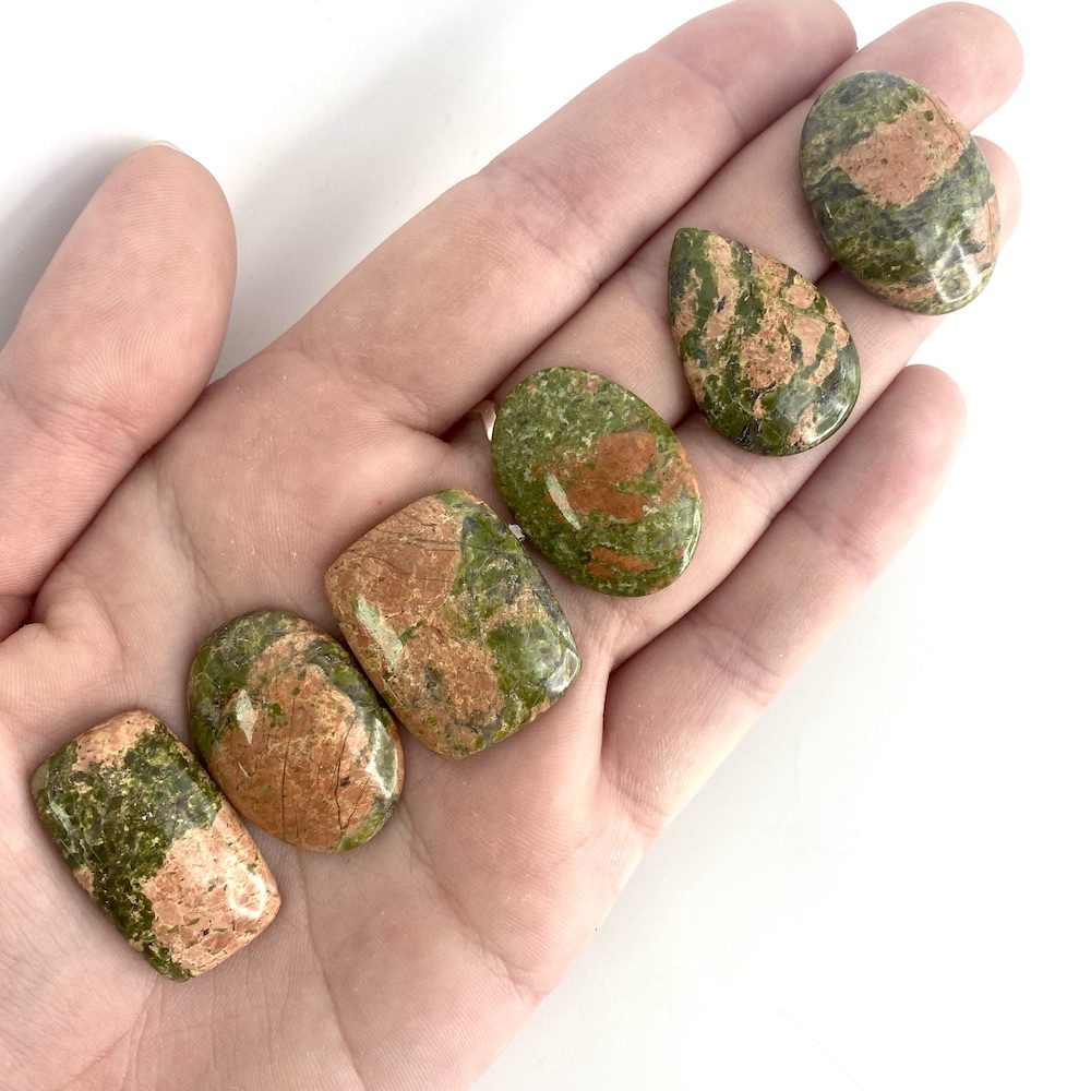 Unakite Mixed Shape Cabochons Approx 25 - 35mm 2 Piece Pack - Image 3