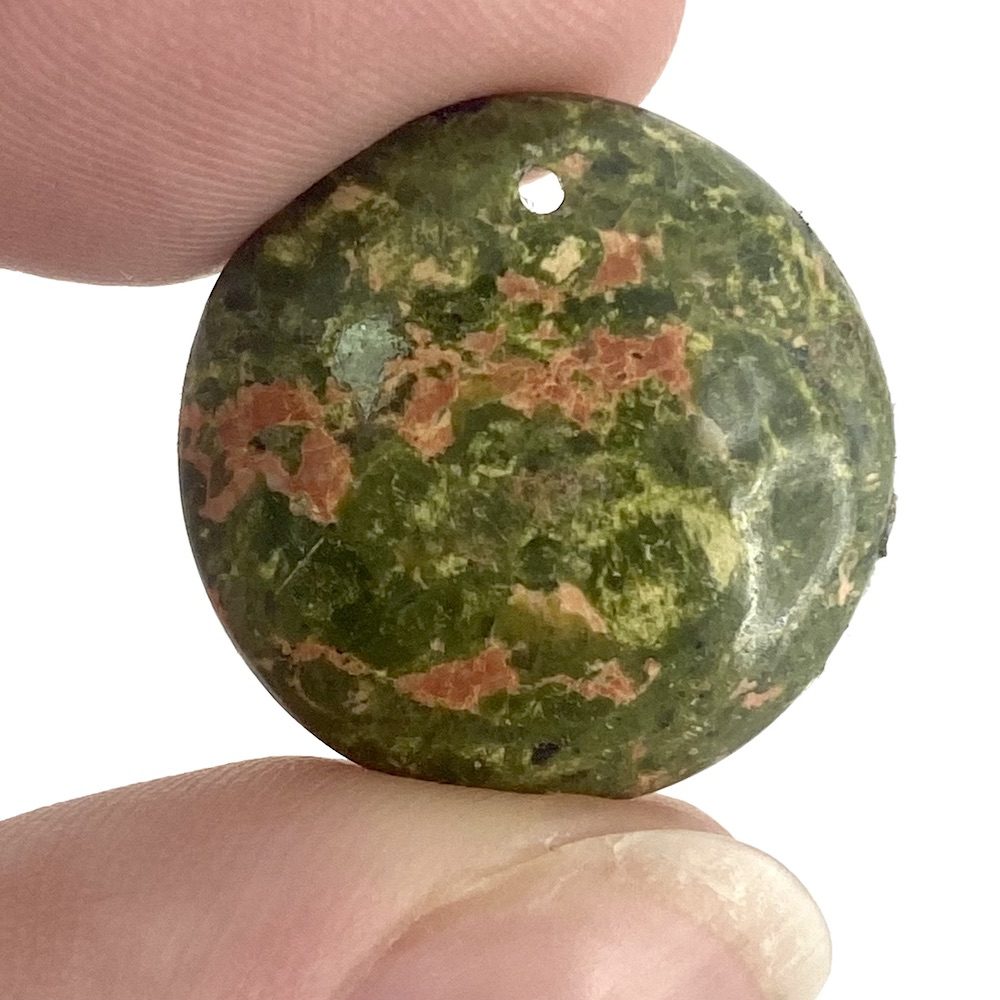 Unakite Mixed Shape Top Drilled Cabochons Approx 20 - 30mm with 0.8mm Drill Hole 3 Piece Pack - Image 7