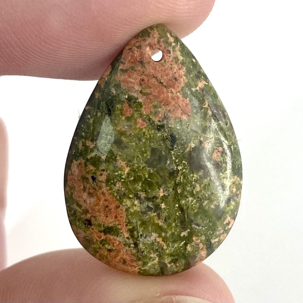 Unakite Mixed Shape Top Drilled Cabochons Approx 20 - 30mm with 0.8mm Drill Hole 3 Piece Pack - Image 9