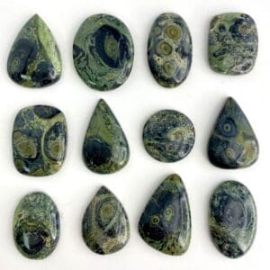 Kambaba Jasper Mixed Shape Cabochons Approx 20 - 25mm 2 Piece Pack