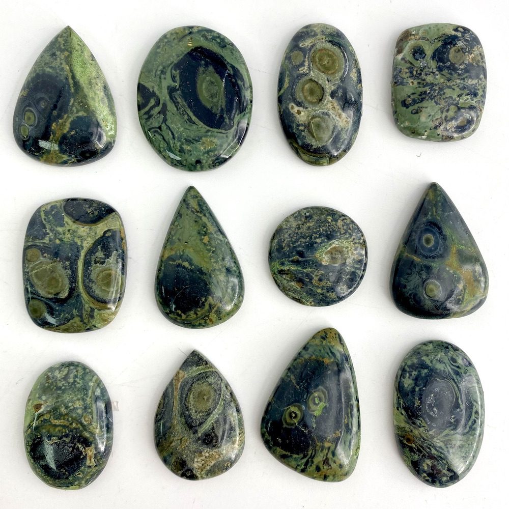 Kambaba Jasper Mixed Shape Cabochons Approx 20 - 25mm 2 Piece Pack