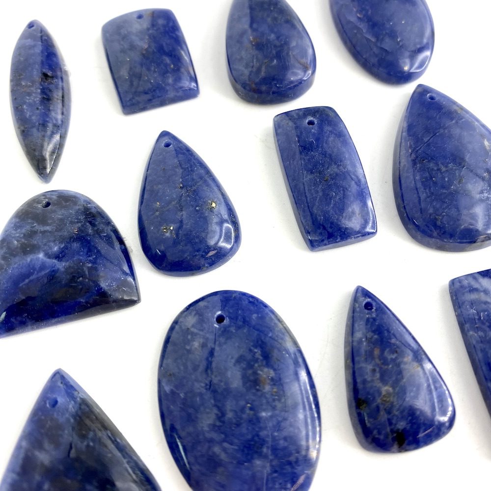 Sodalite Mixed Shape Top Drilled Cabochons Approx 20 - 30mm with 0.8mm Drill Hole 3 Piece Pack - Image 2