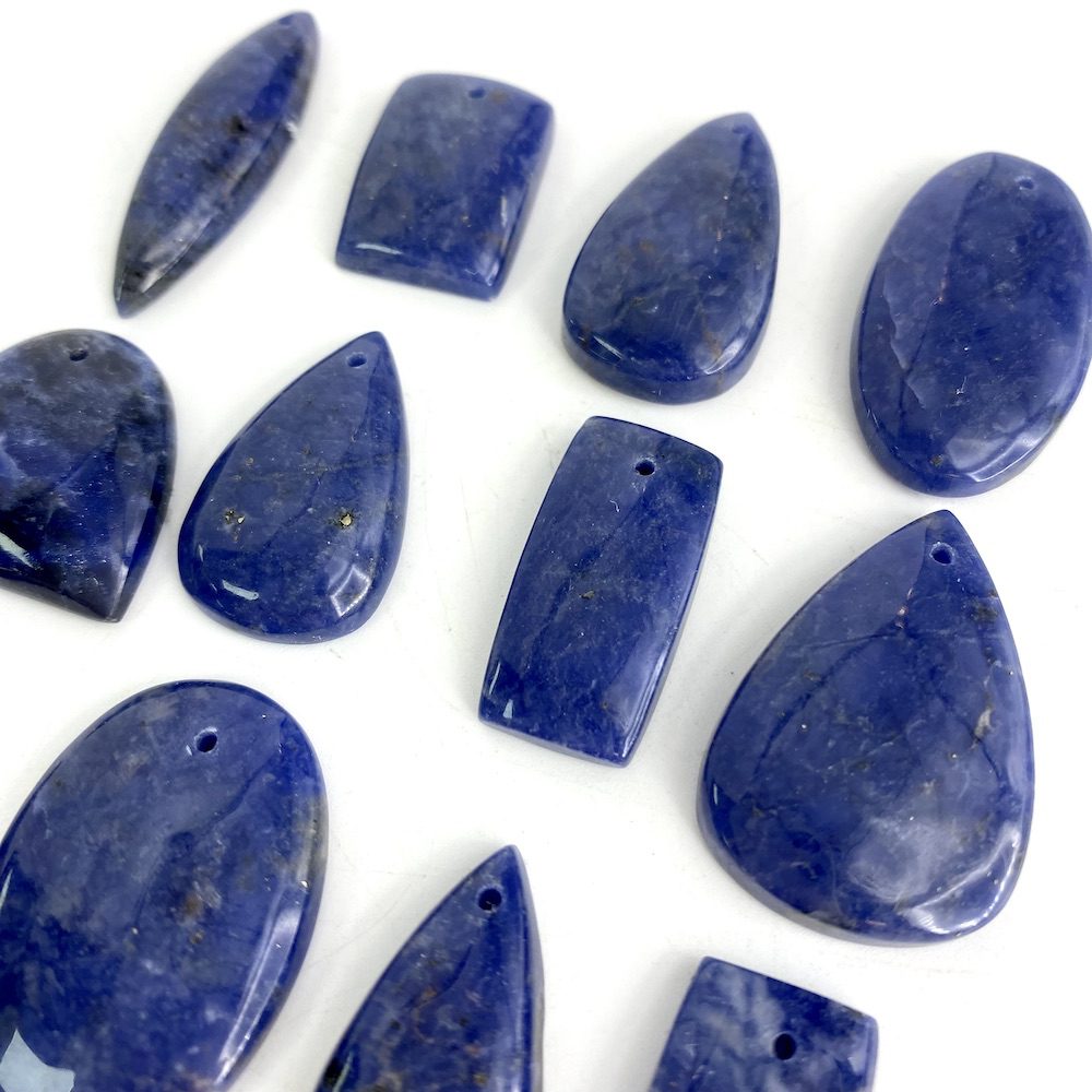 Sodalite Mixed Shape Top Drilled Cabochons Approx 20 - 30mm with 0.8mm Drill Hole 3 Piece Pack - Image 3
