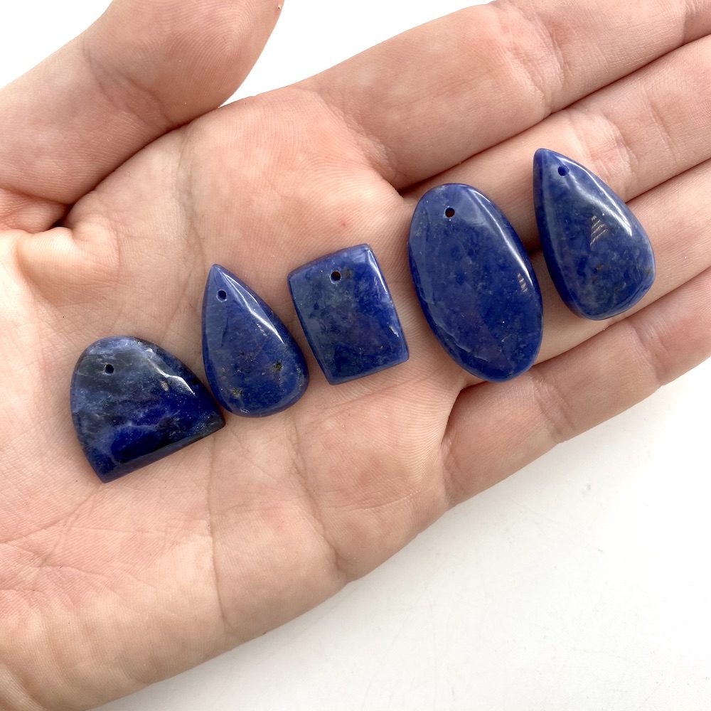 Sodalite Mixed Shape Top Drilled Cabochons Approx 20 - 30mm with 0.8mm Drill Hole 3 Piece Pack - Image 9