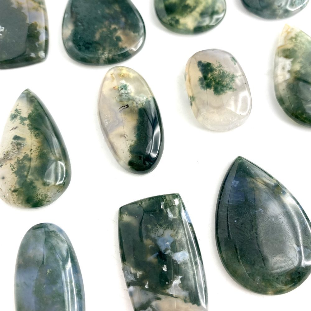 Ethical Moss Agate Mixed Shape Cabochons Approx 25 - 35mm 2