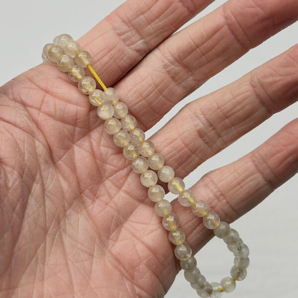 Golden Rutilated Quartz Smooth Rounds Approx 5mm Beads 38cm Strand - Image 2