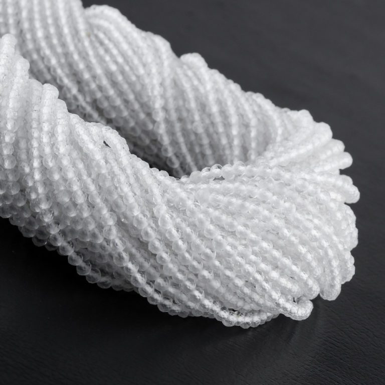Clear Quartz Micro Faceted Rounds Beads Approx 2mm 32cm Strand