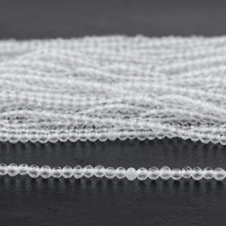 Clear Quartz Micro Faceted Rounds Beads Approx 2mm 32cm Strand - Image 4