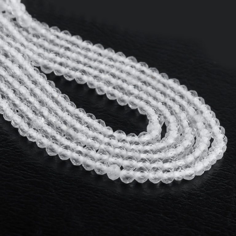 Clear Quartz Micro Faceted Rounds Beads Approx 2mm 32cm Strand - Image 3