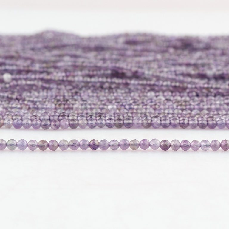Amethyst Micro Faceted Rounds Beads Approx 2mm 32cm Strand - Image 2
