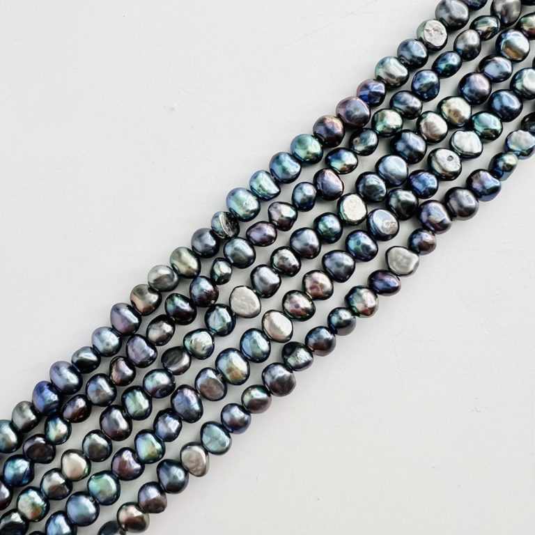 Freshwater Cultured Peacock (Dyed) Pearl Nuggets Approx 4 - 5mm 36cm String - Image 2
