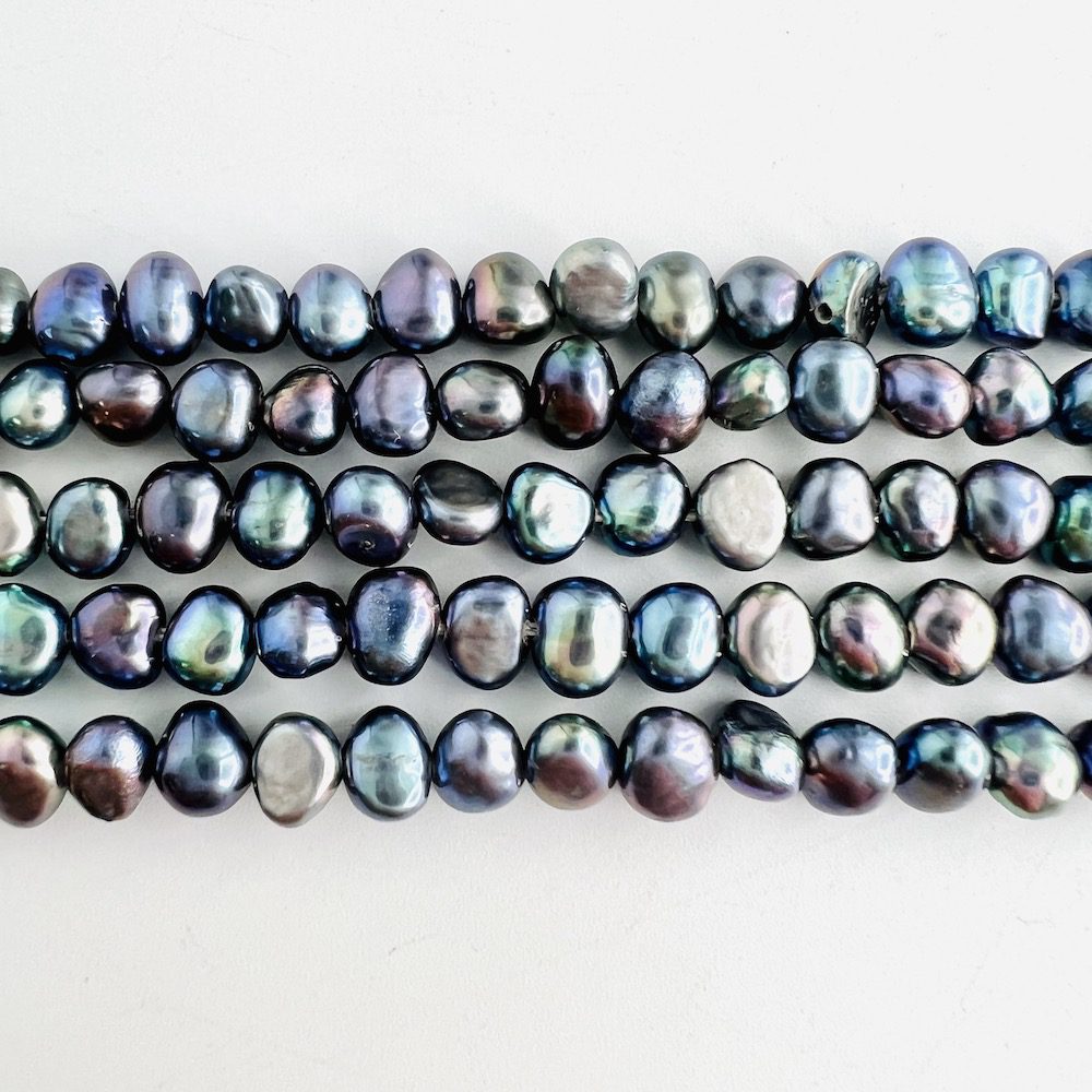 Fresh Water Cultured Peacock (Dyed) Pearl Nuggets Approx 4 - 5mm 36cm String