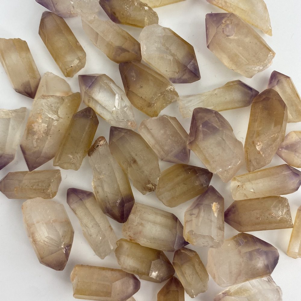 Golden Healer Quartz with Amethyst Phantom Rough Point Approx 15 - 35 x 10 - 15mm - Image 3