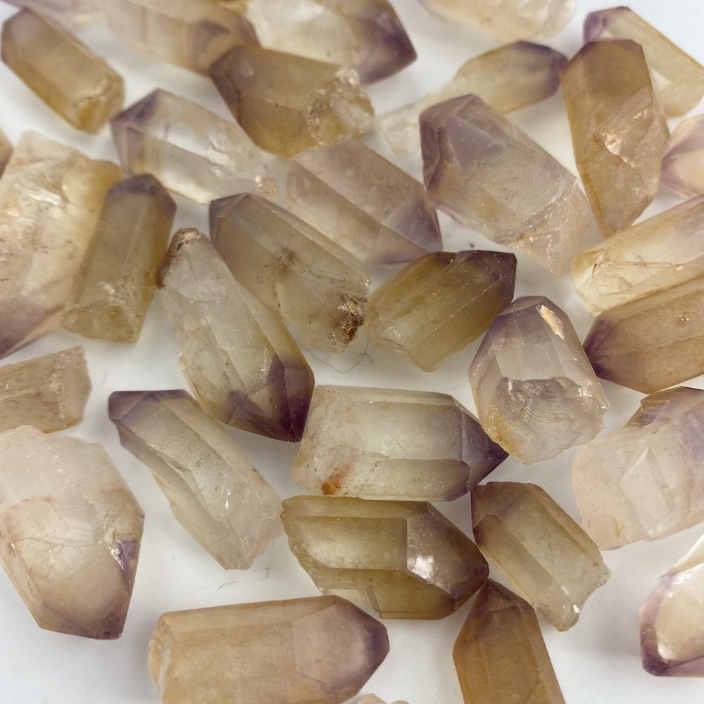 Golden Healer Quartz with Amethyst Phantom Rough Point Approx 15 - 35 x 10 - 15mm