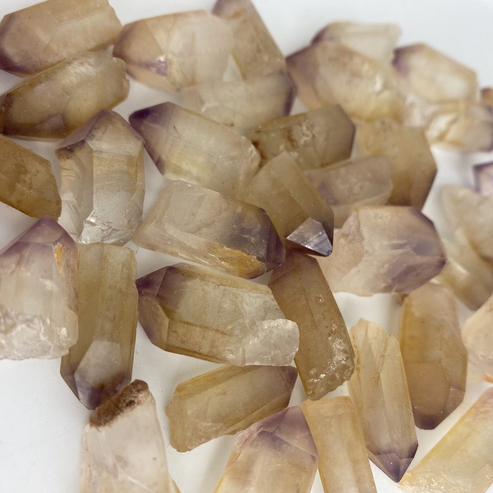 Golden Healer Quartz with Amethyst Phantom Rough Point Approx 15 - 35 x 10 - 15mm - Image 4