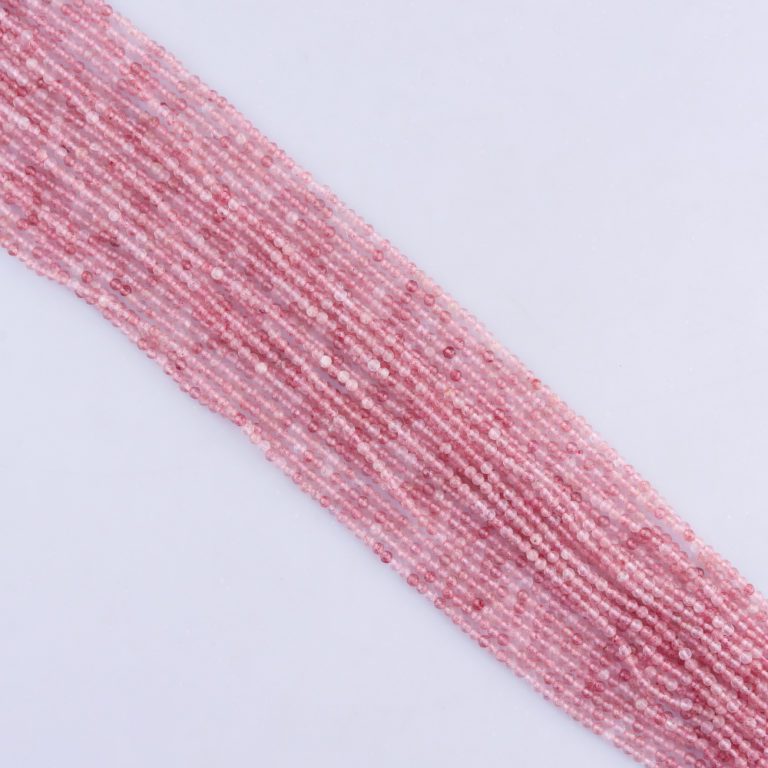 Strawberry Quartz Micro Faceted Rounds Beads Approx 2mm 32cm Strand - Image 4