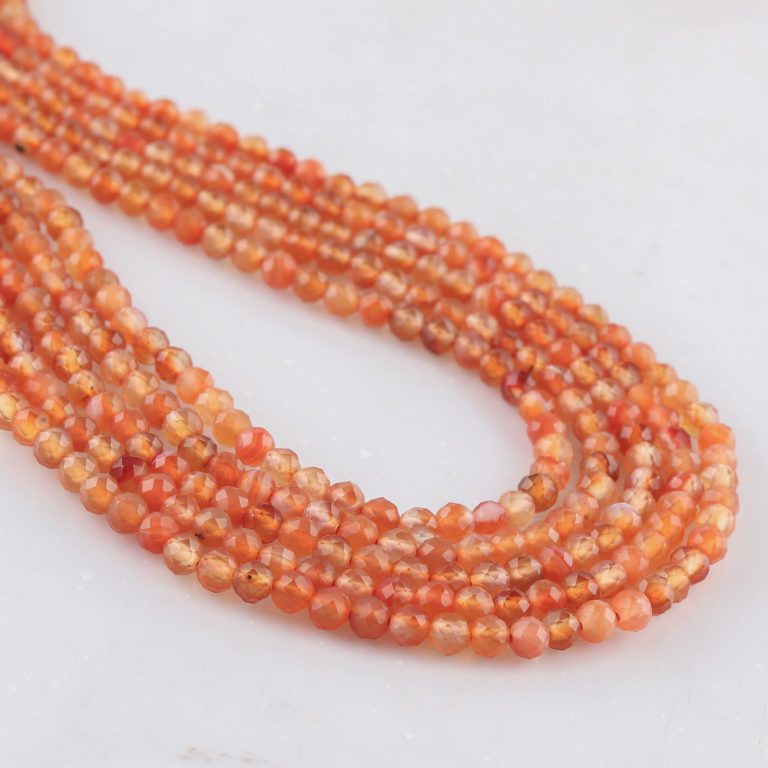 Carnelian Micro Faceted Rounds Beads Approx 2mm 32cm Strand - Image 3