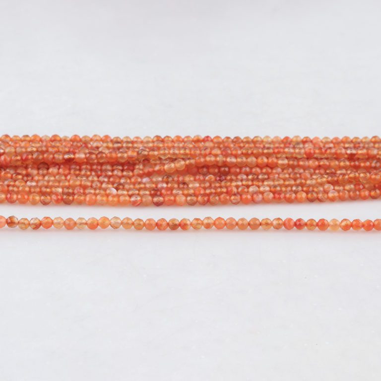 Carnelian Micro Faceted Rounds Beads Approx 2mm 32cm Strand - Image 2