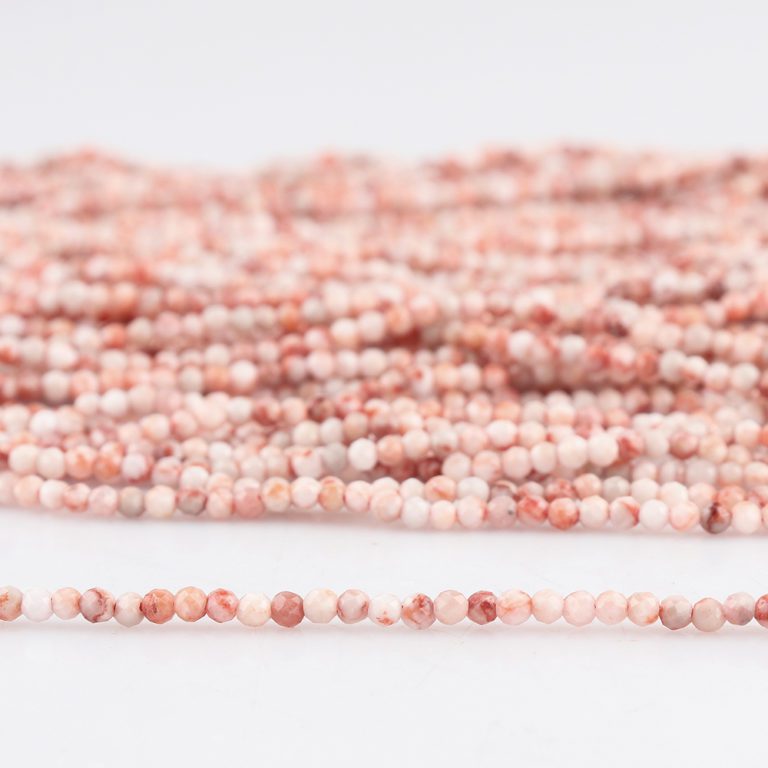 Red Wave Jasper Micro Faceted Rounds Beads Approx 2mm 32cm Strand - Image 3