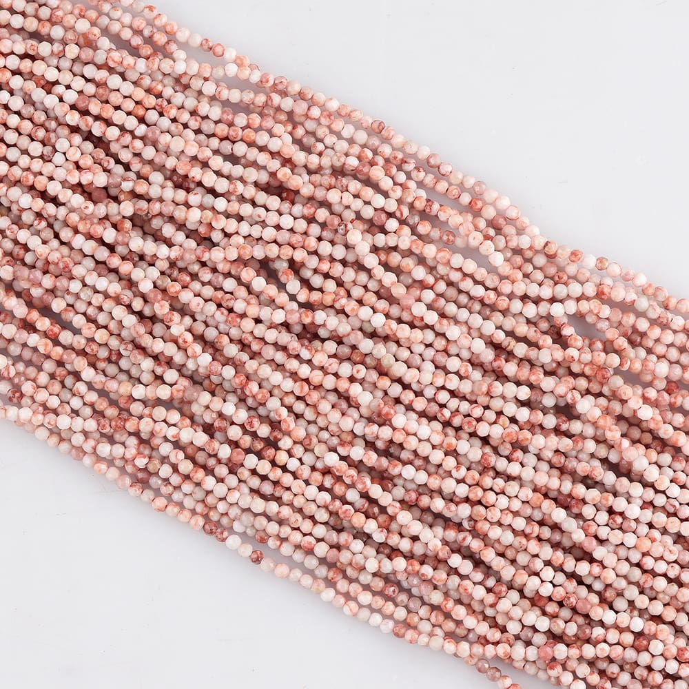 Red Wave Jasper Micro Faceted Rounds Beads Approx 2mm 32cm Strand - Image 2