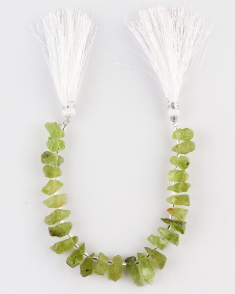 Peridot Centre Drilled Raw Nuggets Approx 15 - 20mm Beads 6 - 10 Pieces Per Strand