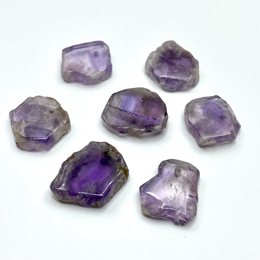 Amethyst Hexagon Slices Approx 15mm Drill Hole 0.6mm 5 Piece Pack - Image 2