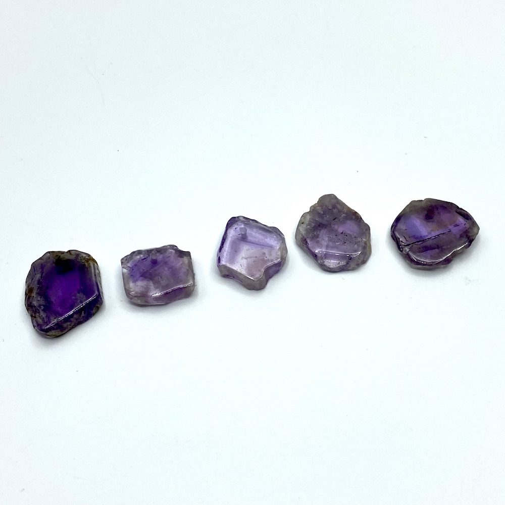 Amethyst Hexagon Slices Approx 15mm Drill Hole 0.6mm 5 Piece Pack - Image 3
