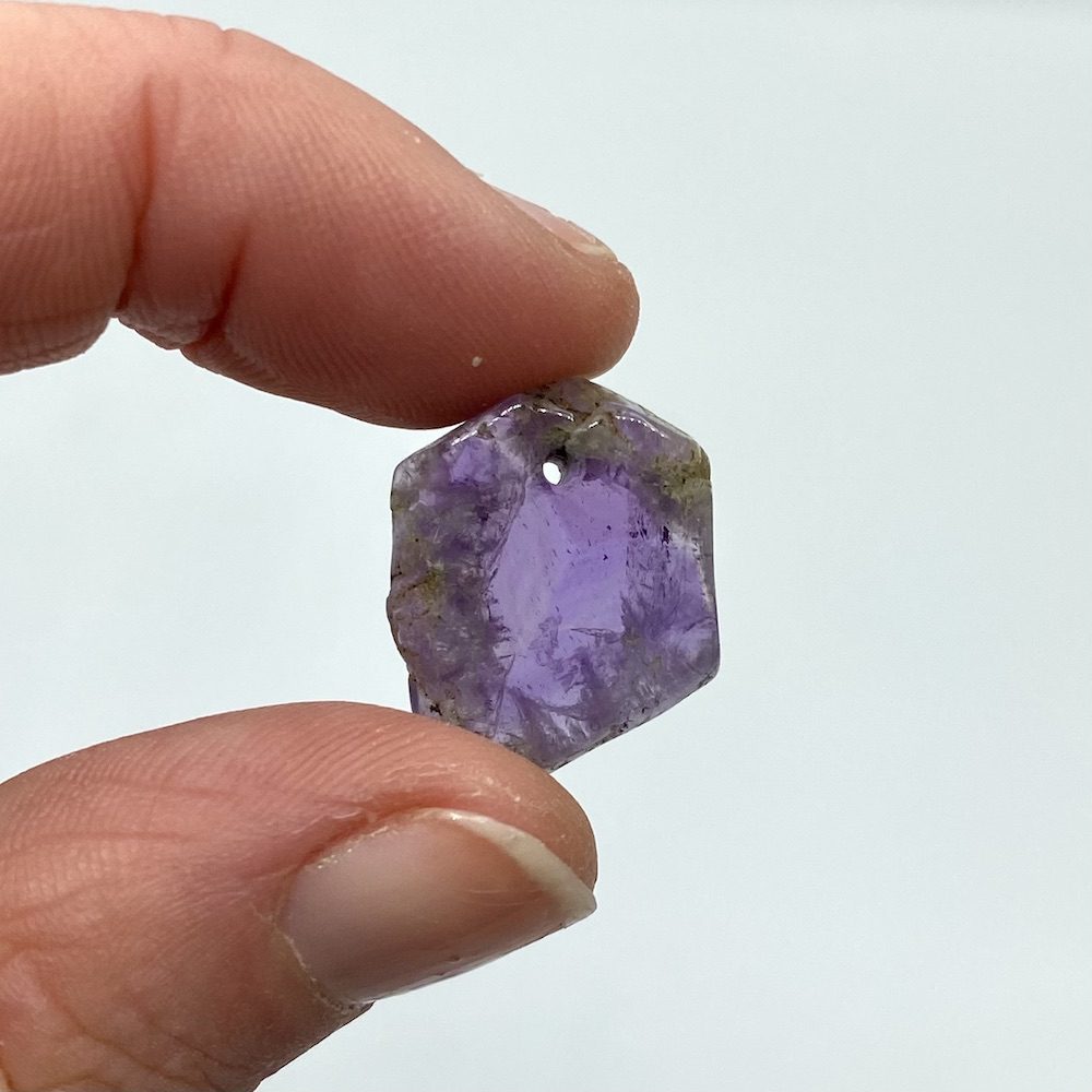 Amethyst Hexagon Slices Approx 15mm Drill Hole 0.6mm 5 Piece Pack - Image 5