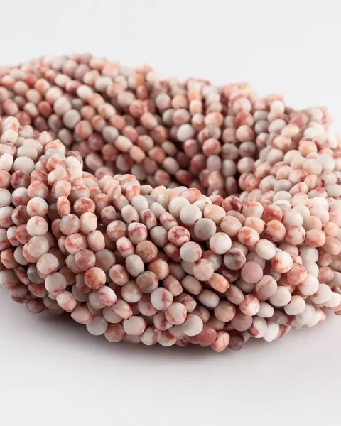 Red Wave Jasper Micro Faceted Coin Beads Approx 4mm 32cm Strand