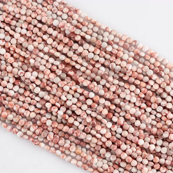 Red Wave Jasper Micro Faceted Coin Beads Approx 4mm 32cm Strand - Image 3