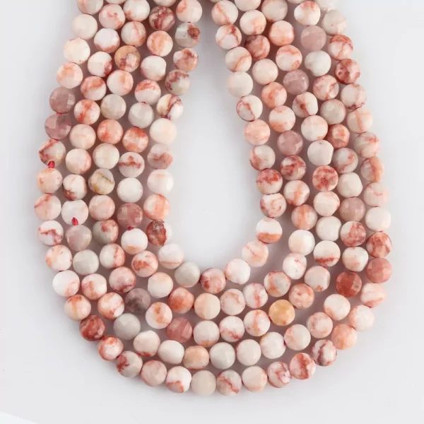 Red Wave Jasper Micro Faceted Coin Beads Approx 4mm 32cm Strand - Image 4