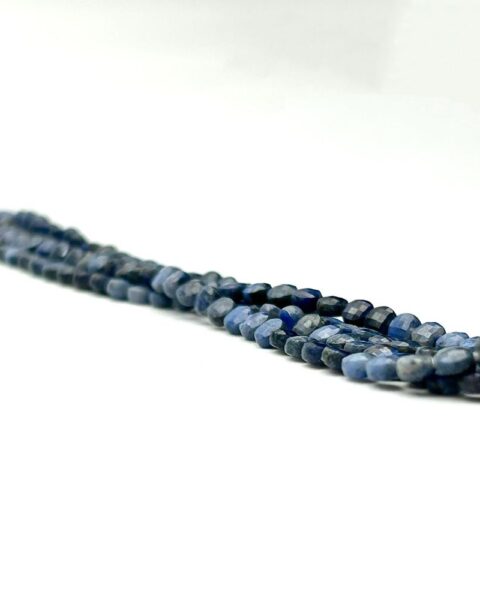 Lapis Lazuli Micro Faceted Coin Beads Approx 4mm 32cm Strand