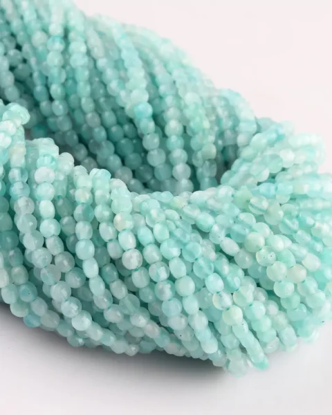 Amazonite Micro Faceted Coin Beads Approx 4mm 32cm Strand