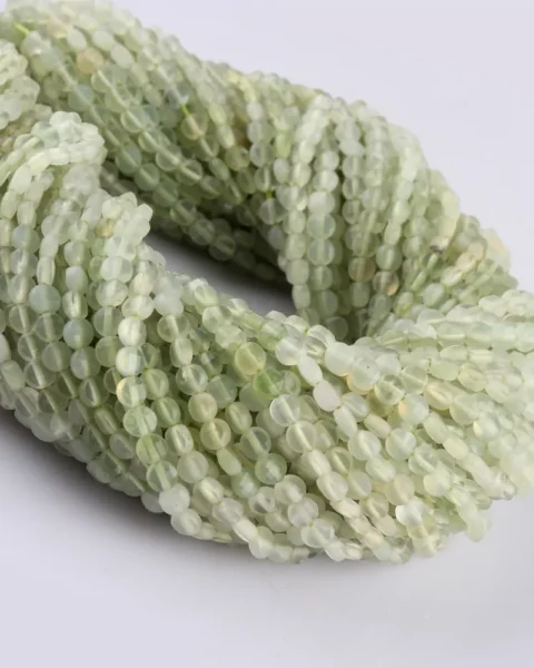 Prehnite Micro Faceted Coin Beads Approx 4mm 32cm Strand