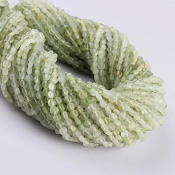 Prehnite Micro Faceted Coin Beads Approx 4mm 32cm Strand