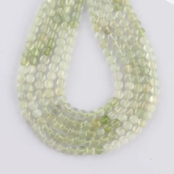 Prehnite Micro Faceted Coin Beads Approx 4mm 32cm Strand - Image 4