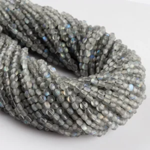 Labradorite Micro Faceted Coin Beads Approx 4mm 32cm Strand