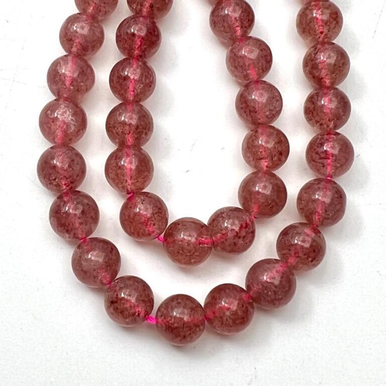 Strawberry Quartz Smooth Round Approx 8mm Beads 38cm Strand