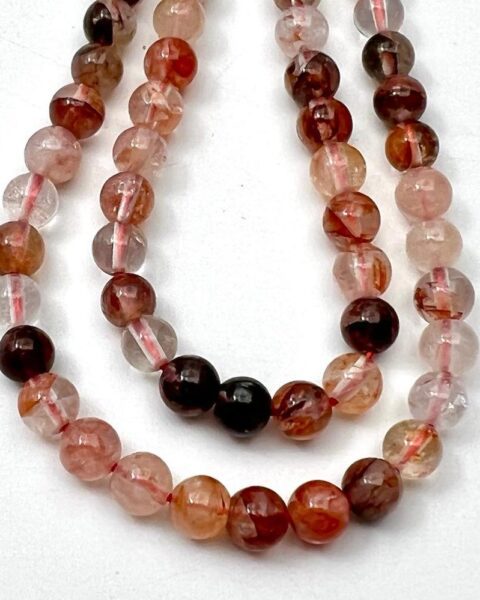 Hematoid Quartz Smooth Round Approx 4mm Beads 38cm Strand