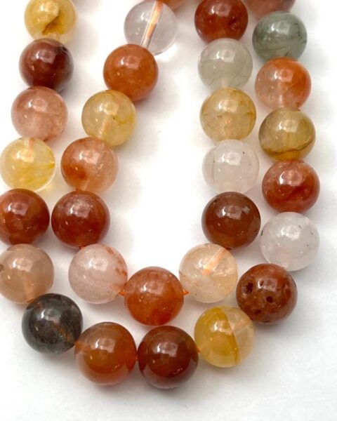 Lodalite Quartz Smooth Round Approx 10mm Beads Approx 38cm Strand